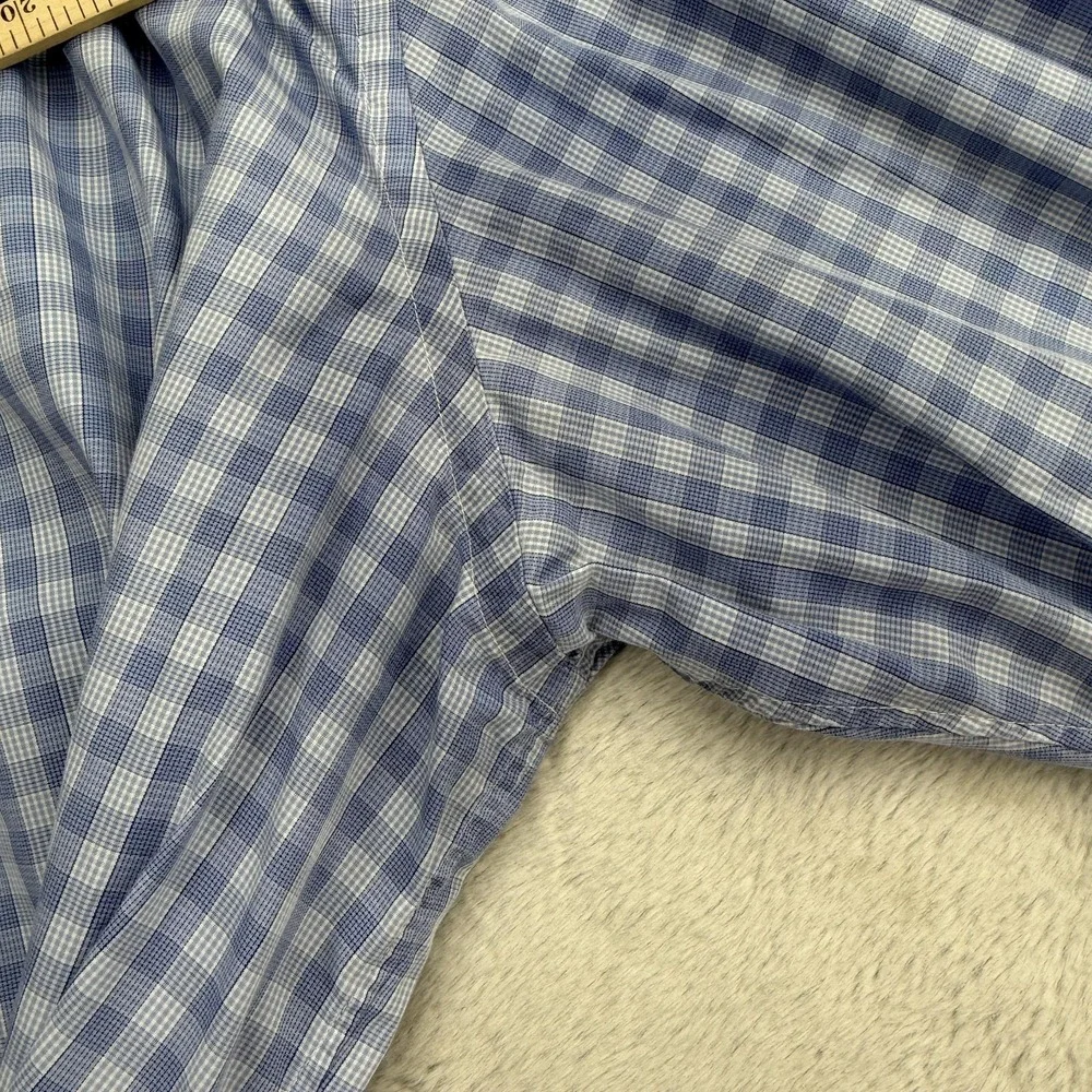 ETON Dress Shirt Mens 17.5 34/35 Blue Check Long Sleeve Button Up Cotton Romania